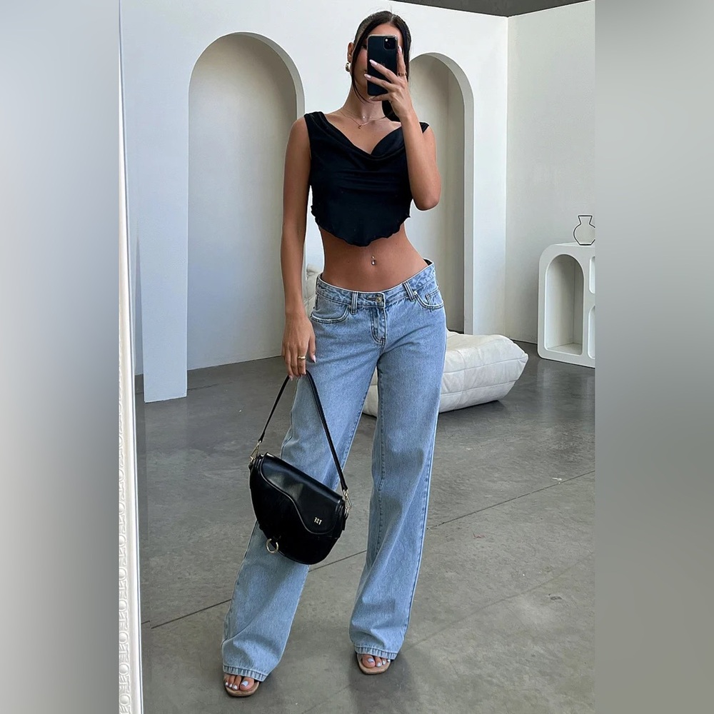 Classic Light Blue Low Rise Straight Leg Jeans